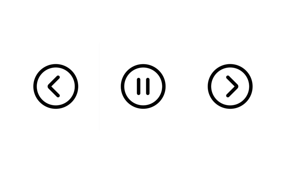 Back, pause and play buttons
